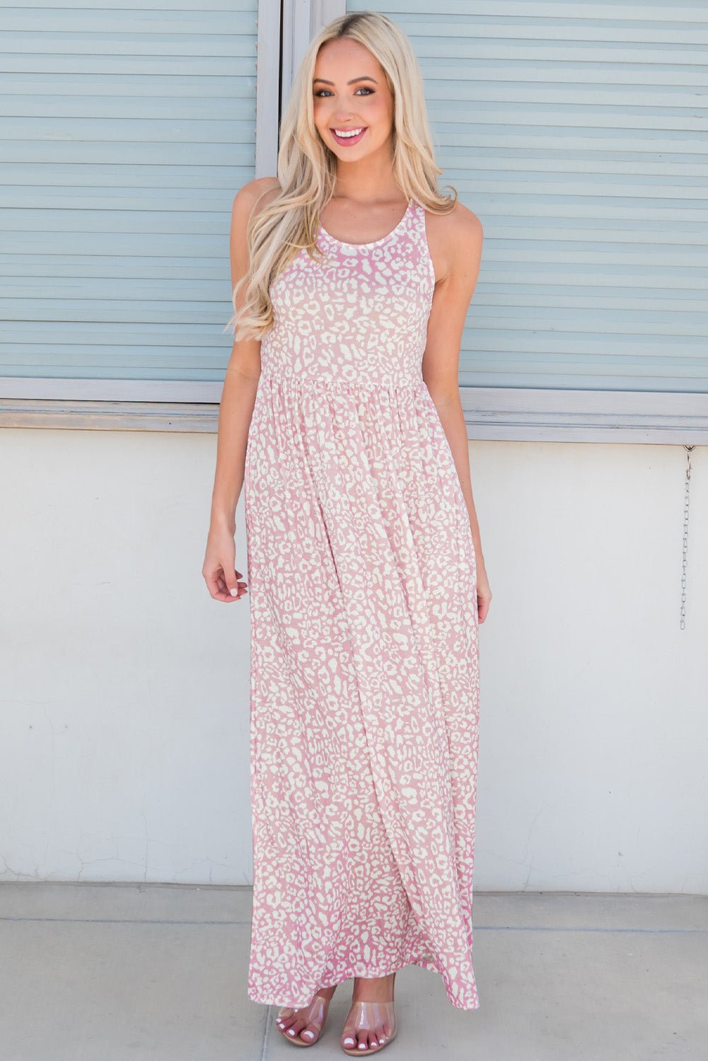 Leopard Round Neck Sleeveless Maxi Dress - Mervyns