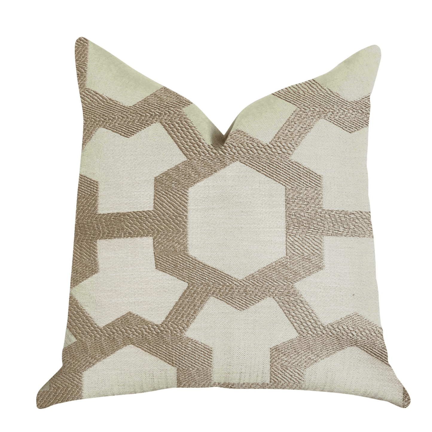 Linked Charisma Luxury Throw Pillow in Beige and Brown Tones - Mervyns