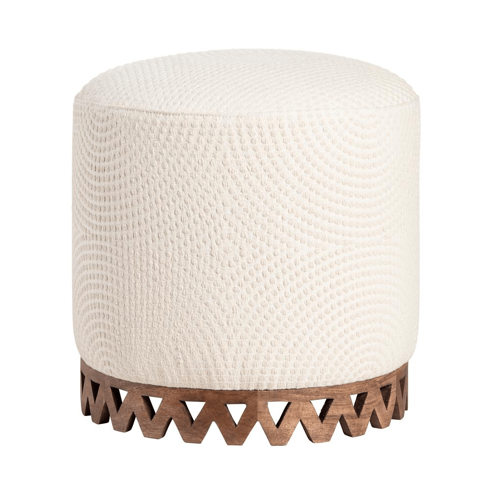 Lombox Cream Round Stool - Mervyns