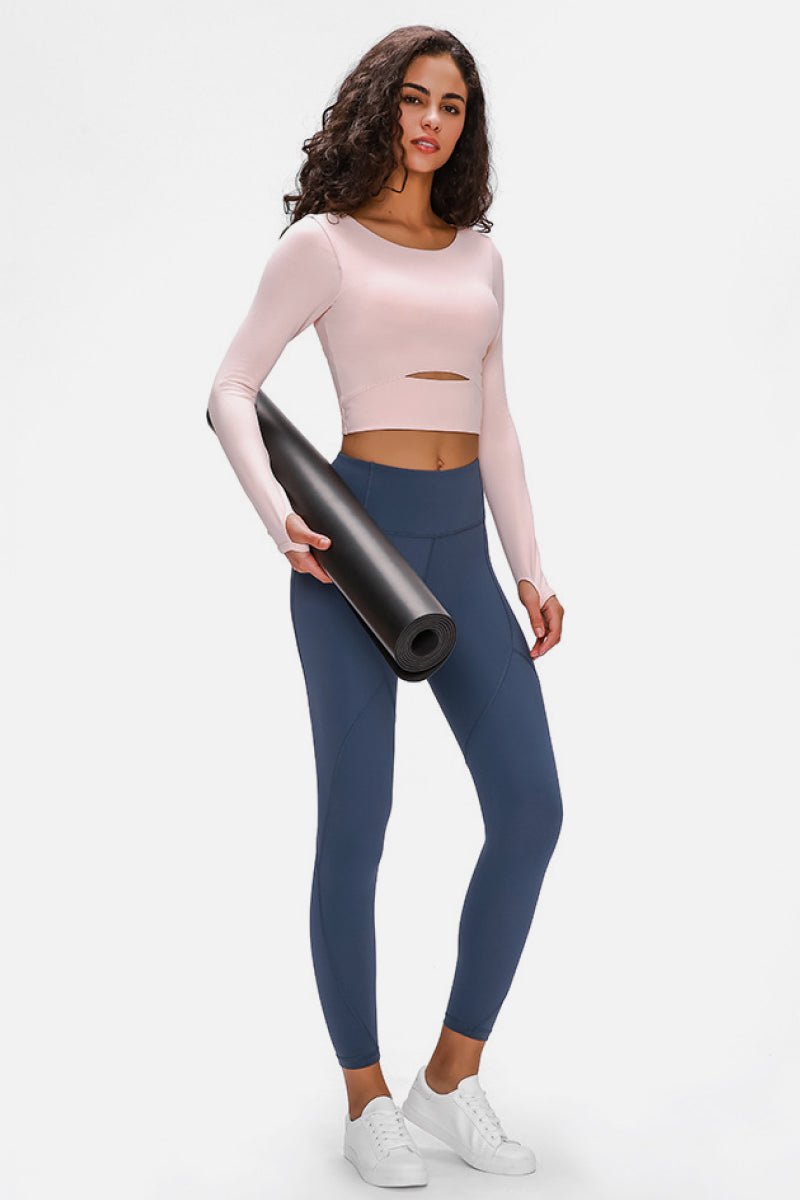 Long Sleeve Cropped Top With Sports Strap - Mervyns