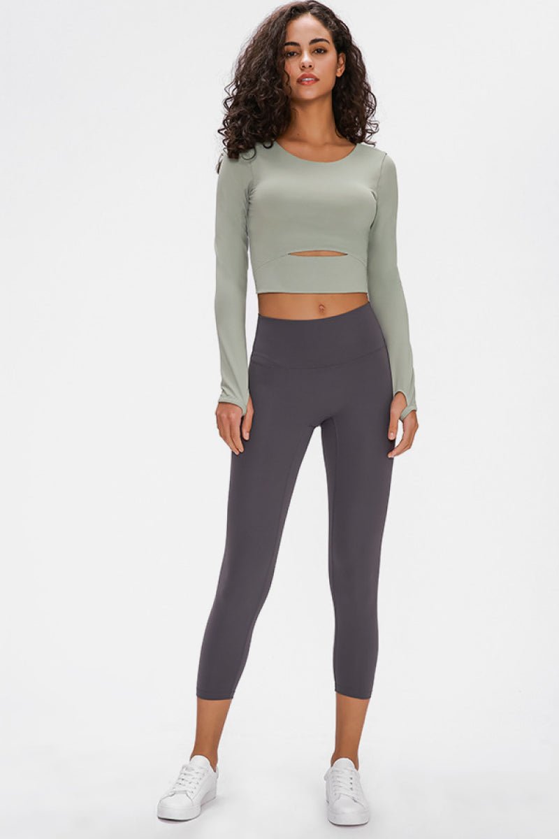 Long Sleeve Cropped Top With Sports Strap - Mervyns