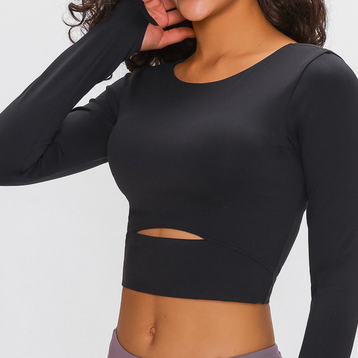 Long Sleeve Cropped Top With Sports Strap - Mervyns