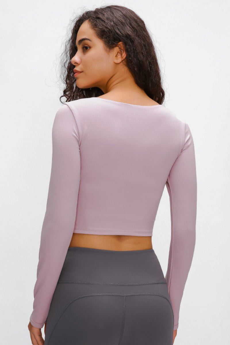 Long Sleeve Cropped Top With Sports Strap - Mervyns