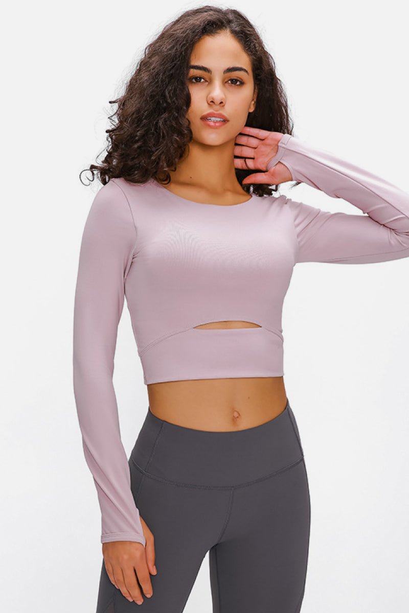 Long Sleeve Cropped Top With Sports Strap - Mervyns