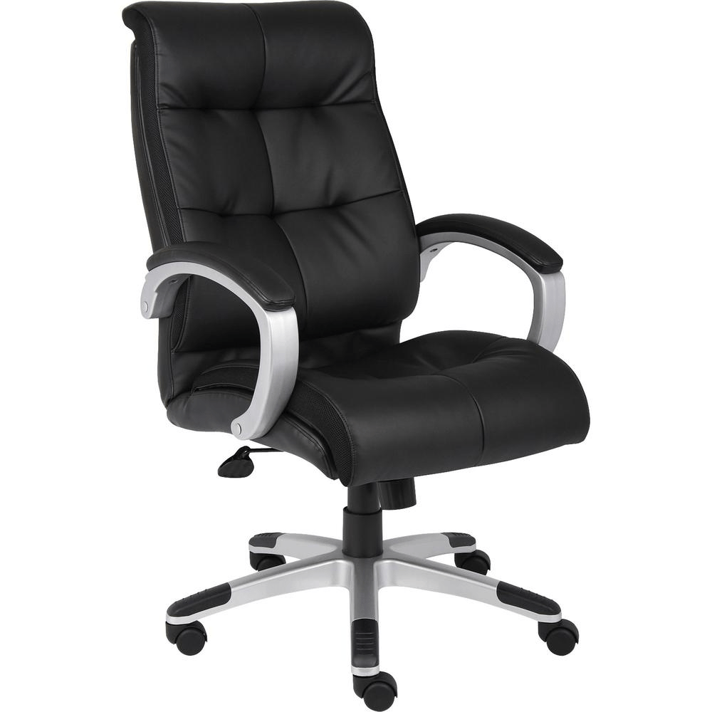 Lorell Executive Chair - Black Leather Seat - 5 - star Base - Black - 1 Each - Mervyns