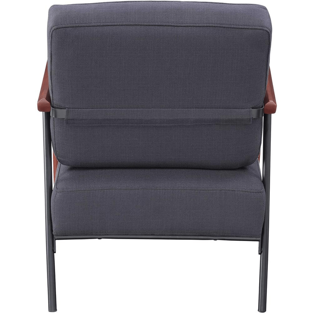 Lorell Fabric Back/Seat Rubber Wood Lounge Chair - Black Fabric Seat - Fabric Back - Black - 1 Each - Mervyns