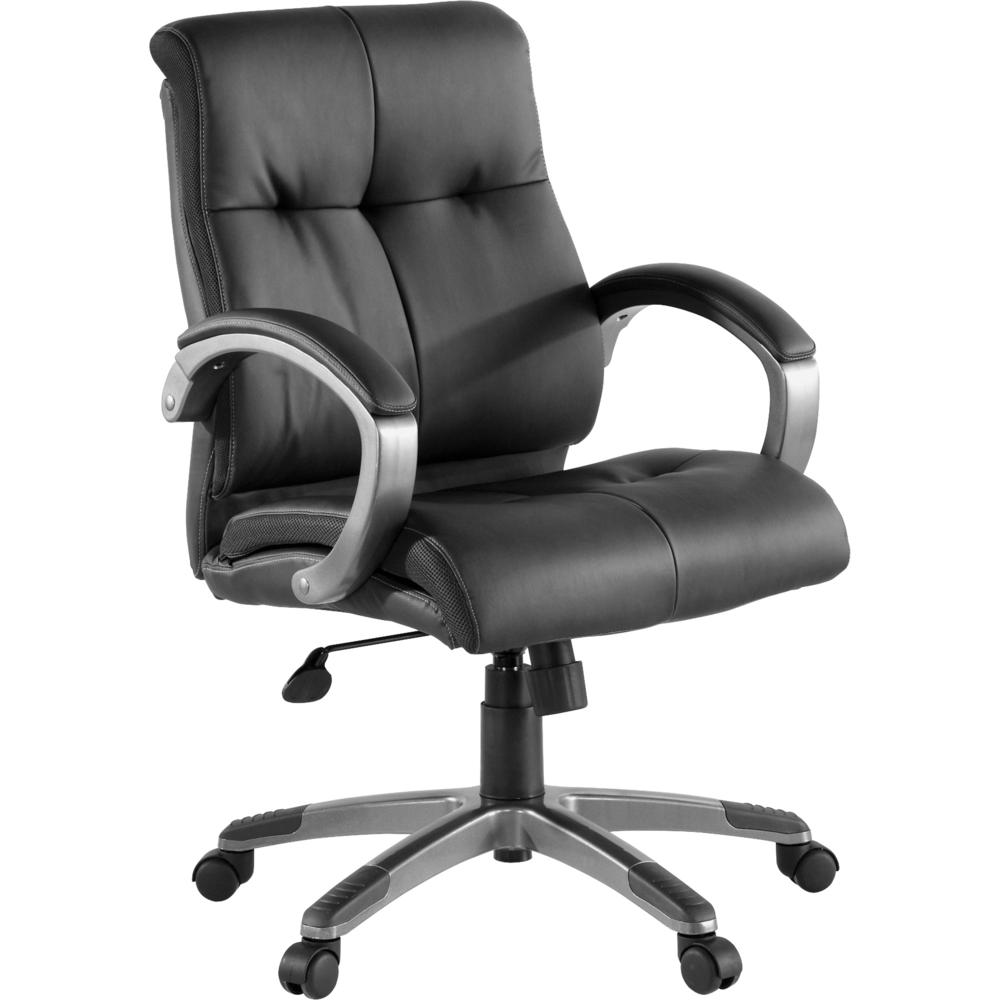 Lorell Managerial Chair - Black Leather Seat - 5 - star Base - Black - 1 Each - Mervyns