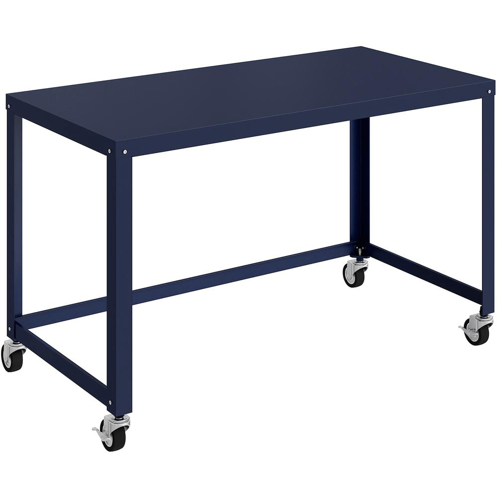 Lorell Mobile Desk - Rectangle Top - 48" Table Top Length x 24" Table Top Width - 30" Height - Assembly Required - Navy - Steel - Mervyns