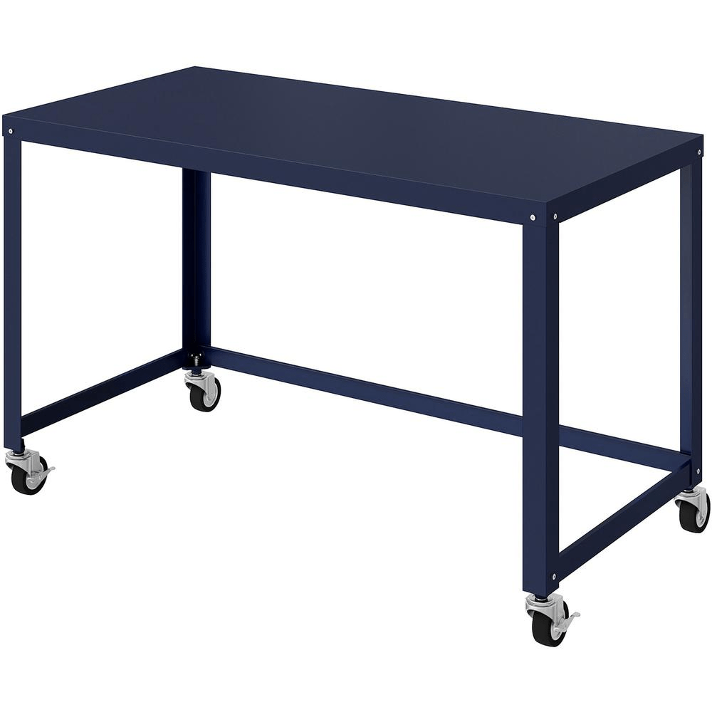 Lorell Mobile Desk - Rectangle Top - 48" Table Top Length x 24" Table Top Width - 30" Height - Assembly Required - Navy - Steel - Mervyns