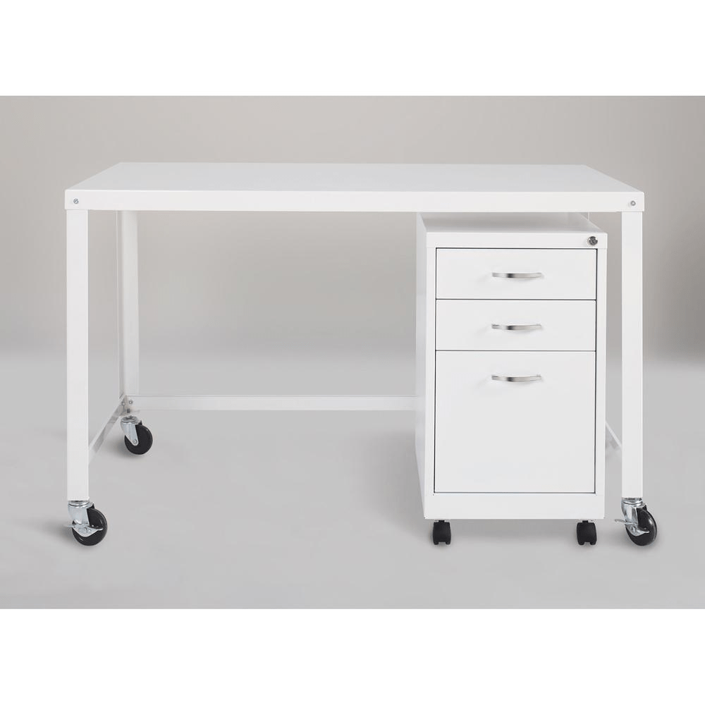 Lorell Personal Mobile Desk - Rectangle Top - 48" Table Top Width x 23" Table Top Depth - 29.50" Height - Assembly Required - White - Mervyns