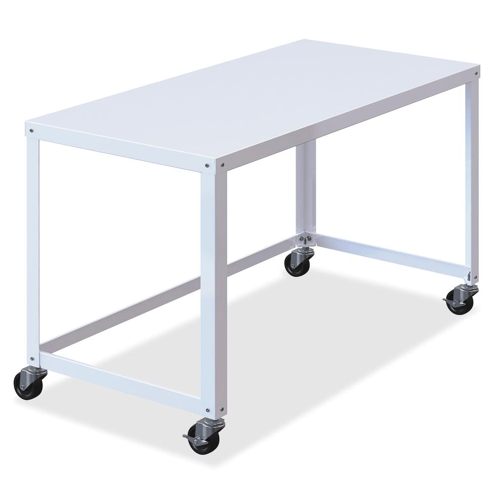 Lorell Personal Mobile Desk - Rectangle Top - 48" Table Top Width x 23" Table Top Depth - 29.50" Height - Assembly Required - White - Mervyns