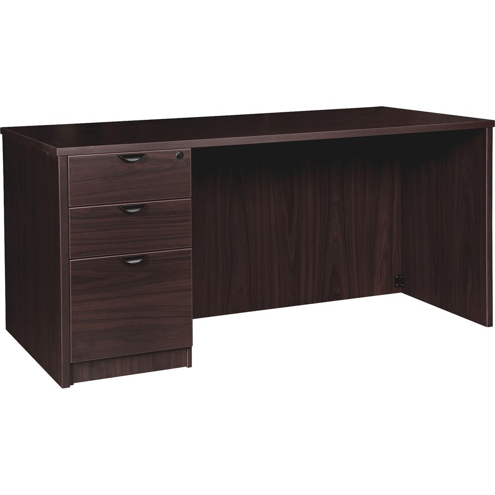 Lorell Prominence 2.0 Espresso Laminate Box/Box/File Left - Pedestal Desk - 3 - Drawer - 1" Top, 66" x 30" x 29" - 3 x File Drawer(s), Box Drawer(s) - Single Pedestal on Left Side - Band Edge - Material: - Mervyns