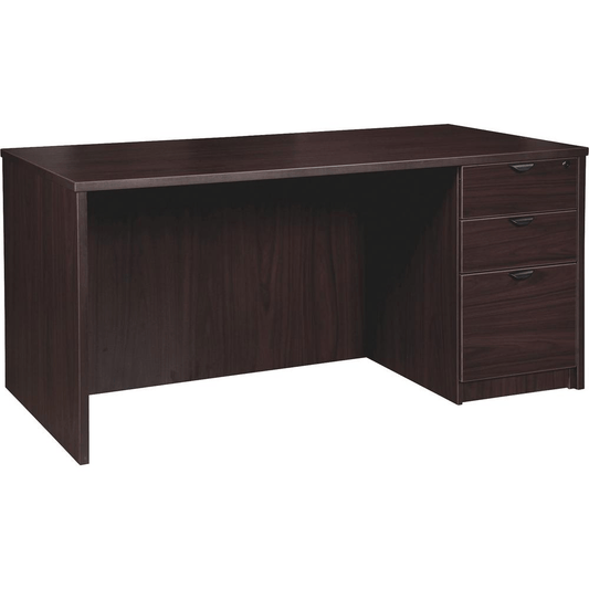 Lorell Prominence 2.0 Espresso Laminate Box/Box/File Right - Pedestal Desk - 3 - Drawer - 1" Top, 66" x 30" x 29" - 3 x File Drawer(s), Box Drawer(s) - Single Pedestal on Right Side - Band Edge - Material - Mervyns