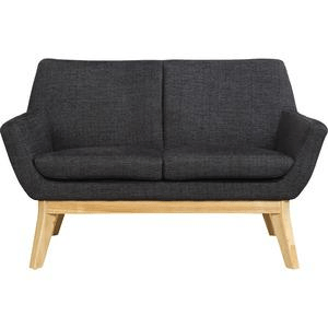 Lorell Quintessence Collection Upholstered Loveseat - 53.1" x 19.8" x 32.8" - Material: Wood Leg - Finish: Black - Mervyns