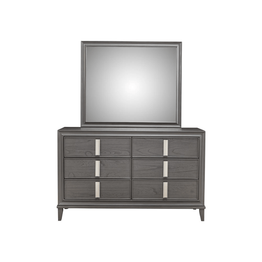 Lorraine 6 Drawer Dresser, Dark Grey - Mervyns