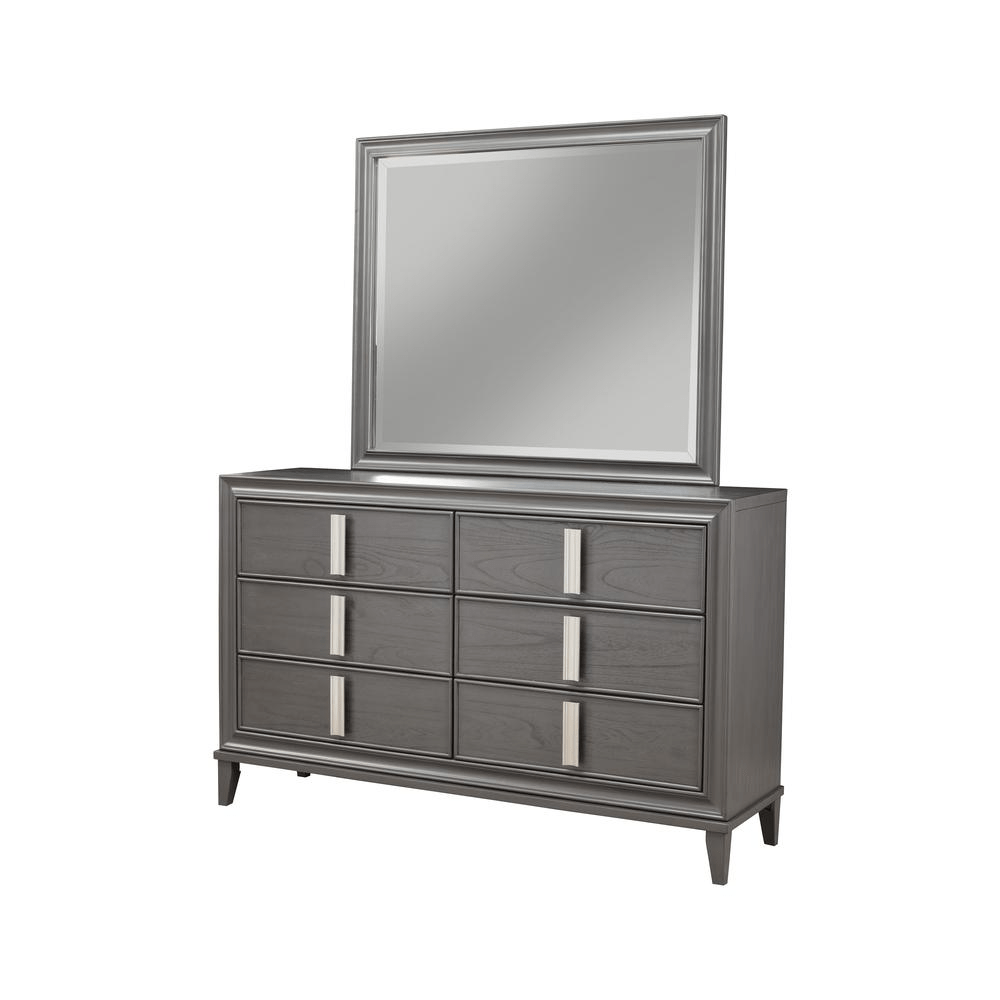 Lorraine 6 Drawer Dresser, Dark Grey - Mervyns