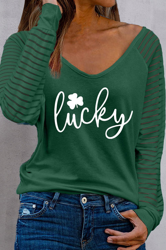 LUCKY V - Neck Raglan Sleeve Blouse - Mervyns