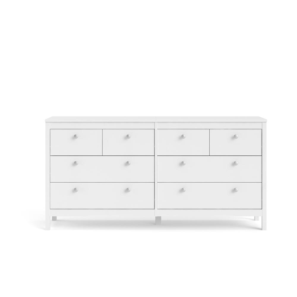 Madrid 8 Drawer Double Dresser , White - Mervyns