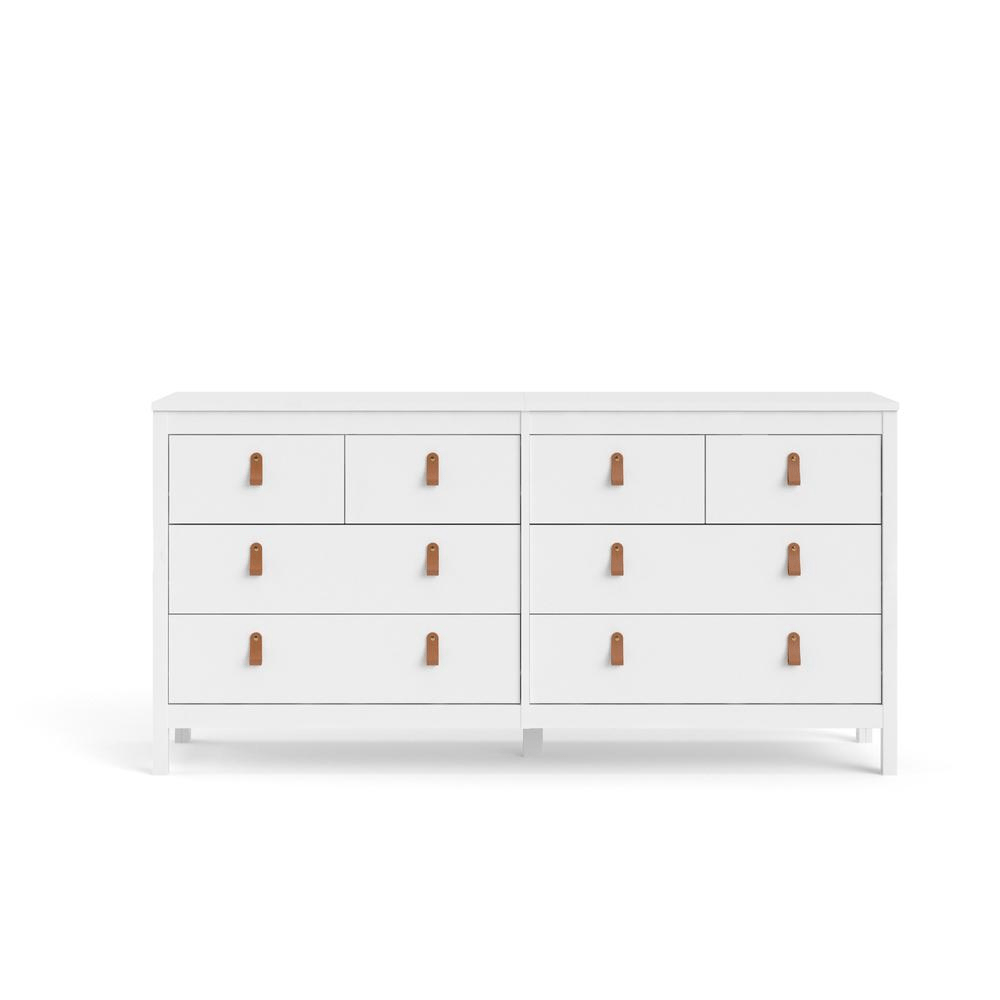 Madrid 8 Drawer Double Dresser , White - Mervyns