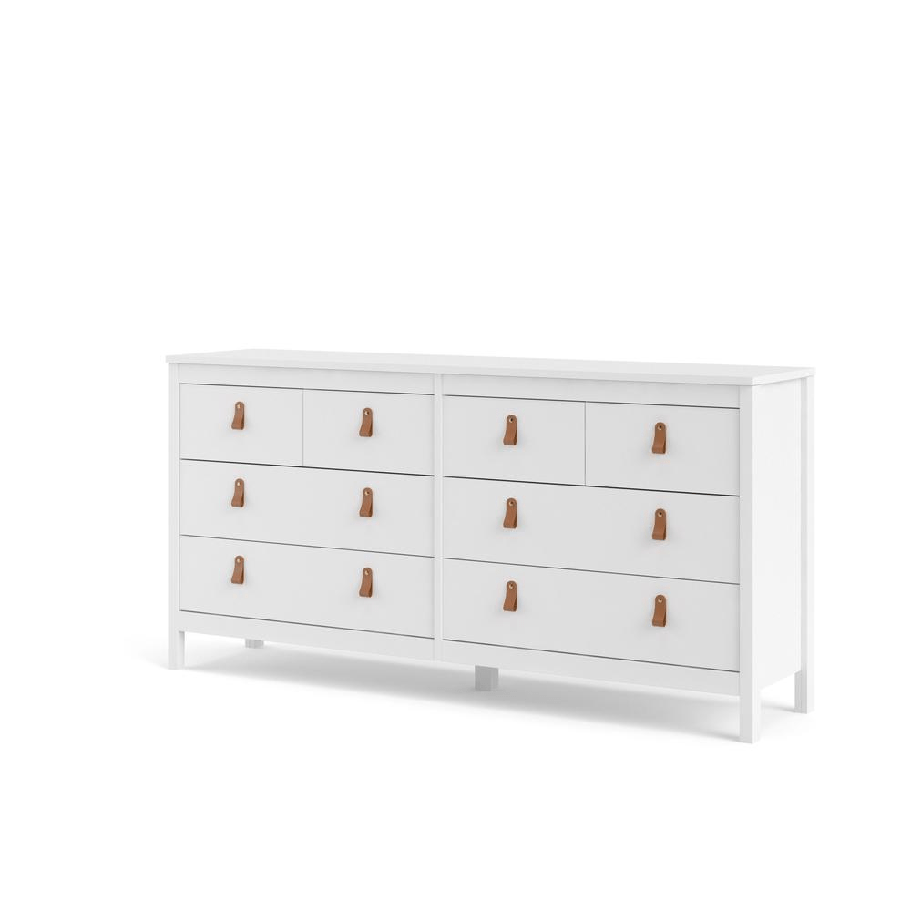 Madrid 8 Drawer Double Dresser , White - Mervyns