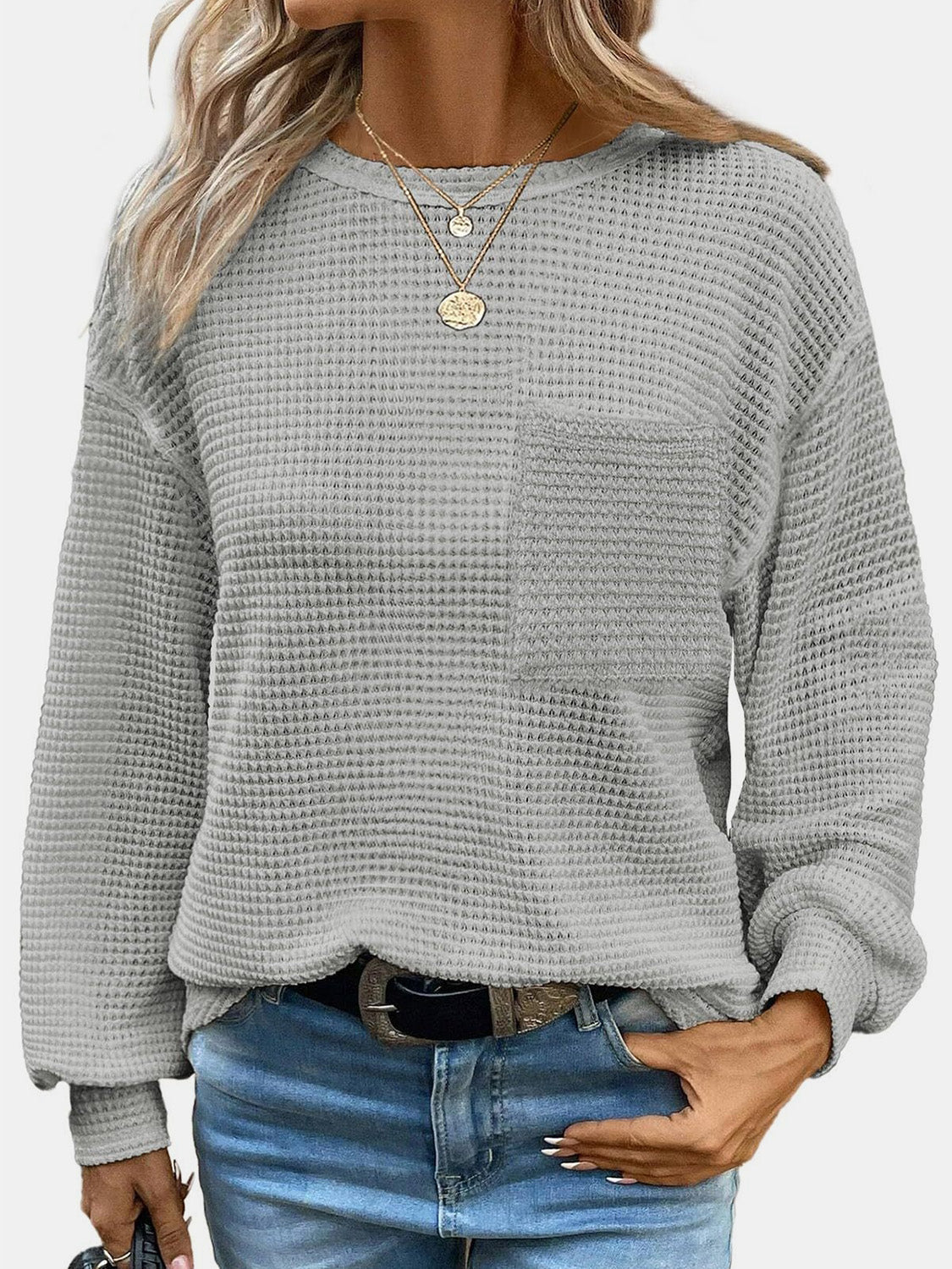 Mandy Round Neck Long Sleeve T-Shirt - Mervyns