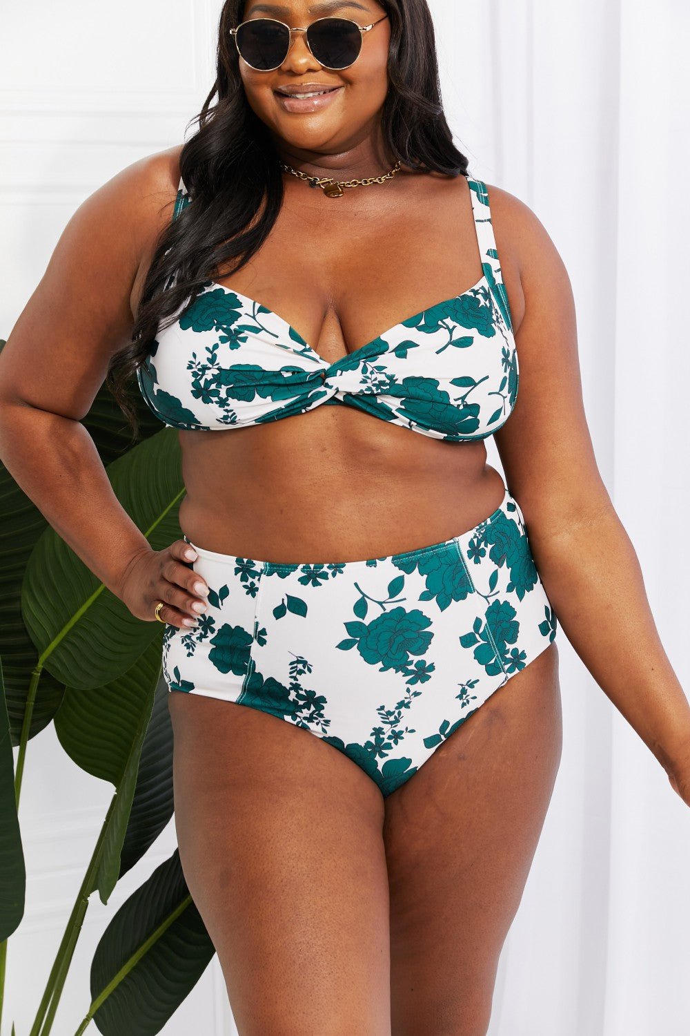 Marina West Swim Take A Dip Twist High - Rise Bikini in Forest - Mervyns