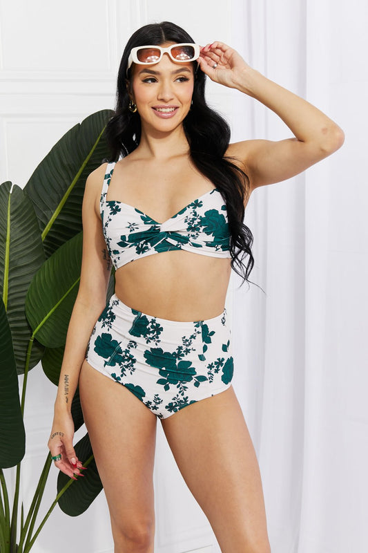 Marina West Swim Take A Dip Twist High - Rise Bikini in Forest - Mervyns