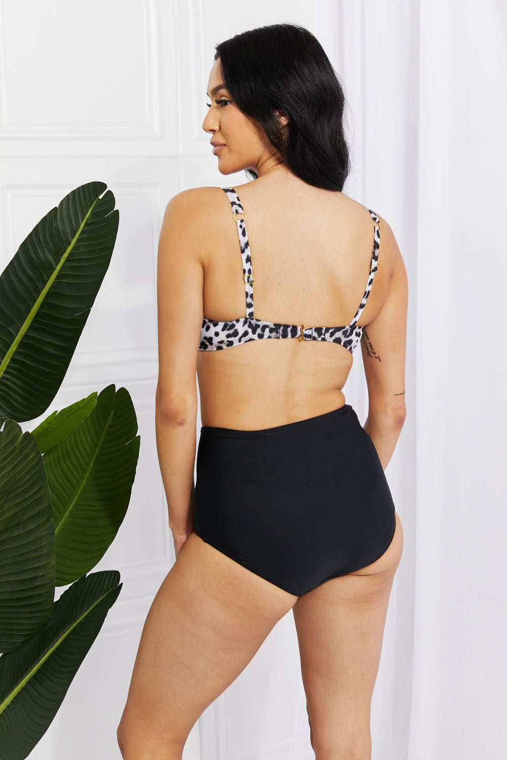 Marina West Swim Take A Dip Twist High - Rise Bikini in Leopard - Mervyns