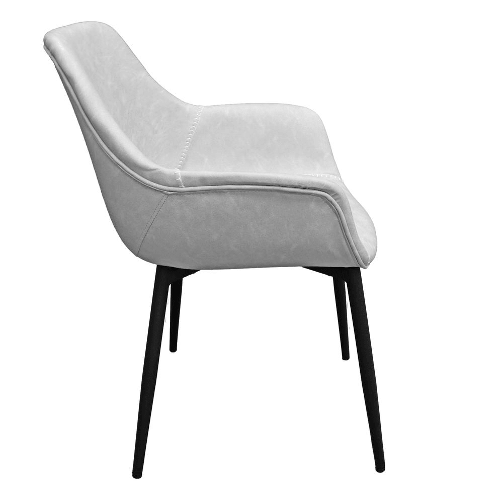 Markley Modern Leather Dining Arm Chair With Metal Legs Set of 2 - Mervyns