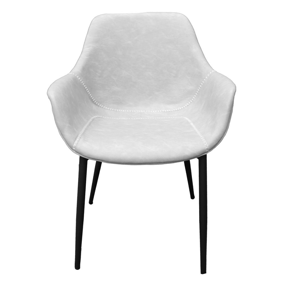 Markley Modern Leather Dining Arm Chair With Metal Legs Set of 4 - Mervyns