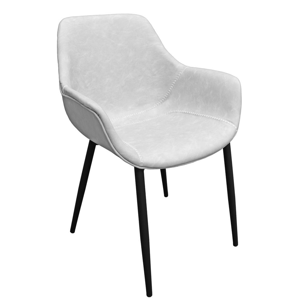 Markley Modern Leather Dining Arm Chair With Metal Legs Set of 4 - Mervyns