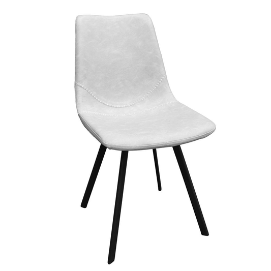 Markley Modern Leather Dining Chair With Metal Legs - Mervyns