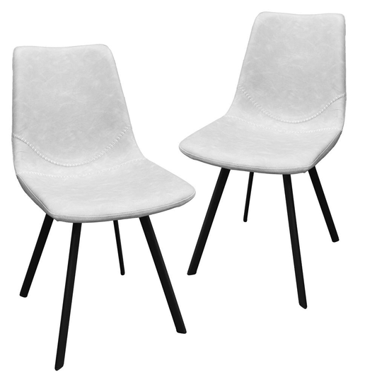 Markley Modern Leather Dining Chair With Metal Legs Set of 2 - Mervyns
