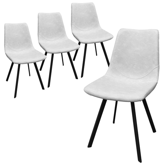 Markley Modern Leather Dining Chair With Metal Legs Set of 4 - Mervyns