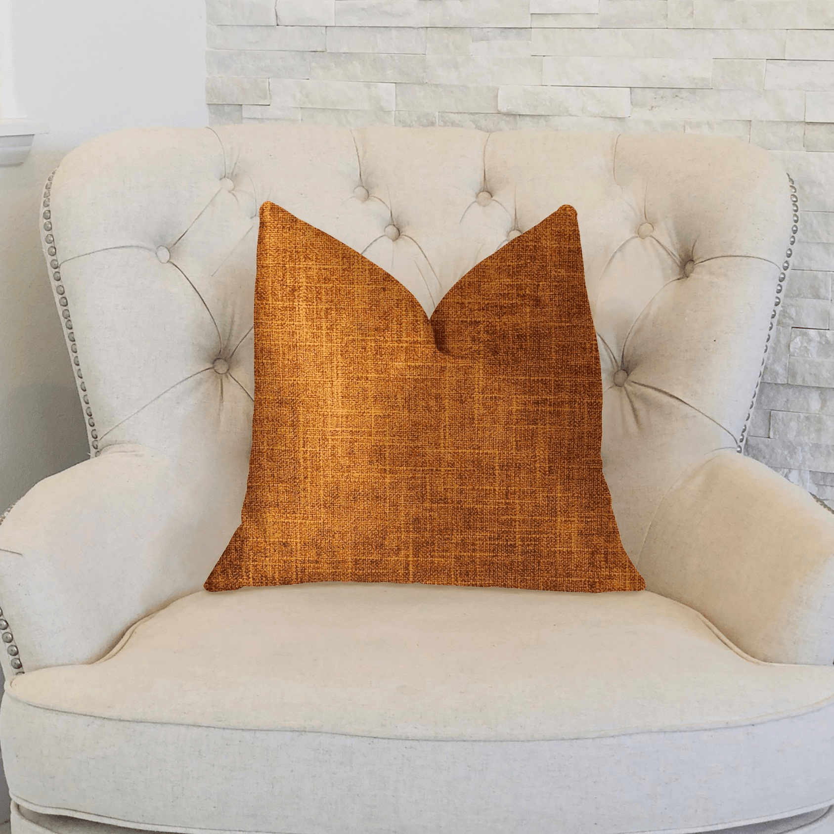 Marmalade Brown and Gold Luxury Throw Pillow - Mervyns