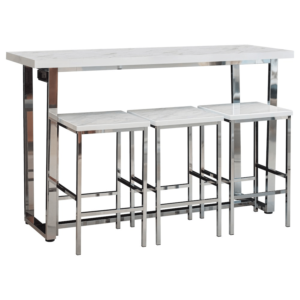 Marmot 4-piece Rectangular Counter Height Table Set Chrome - Mervyns