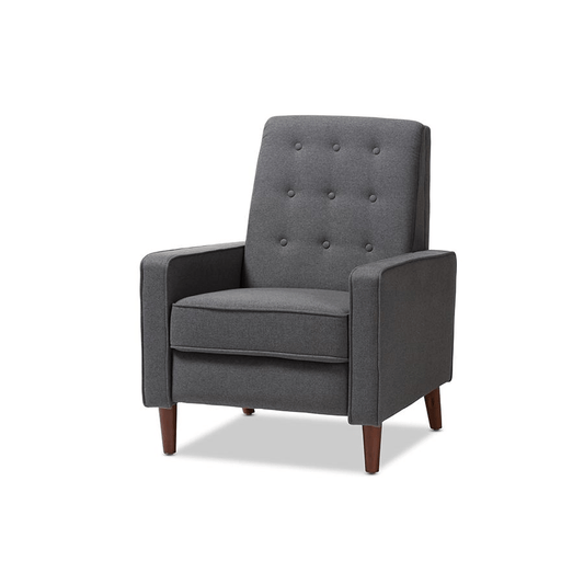 Mathias Mid - century Modern Grey Fabric Upholstered Lounge Chair - Mervyns