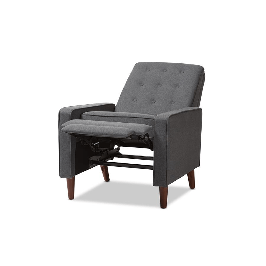 Mathias Mid - century Modern Grey Fabric Upholstered Lounge Chair - Mervyns