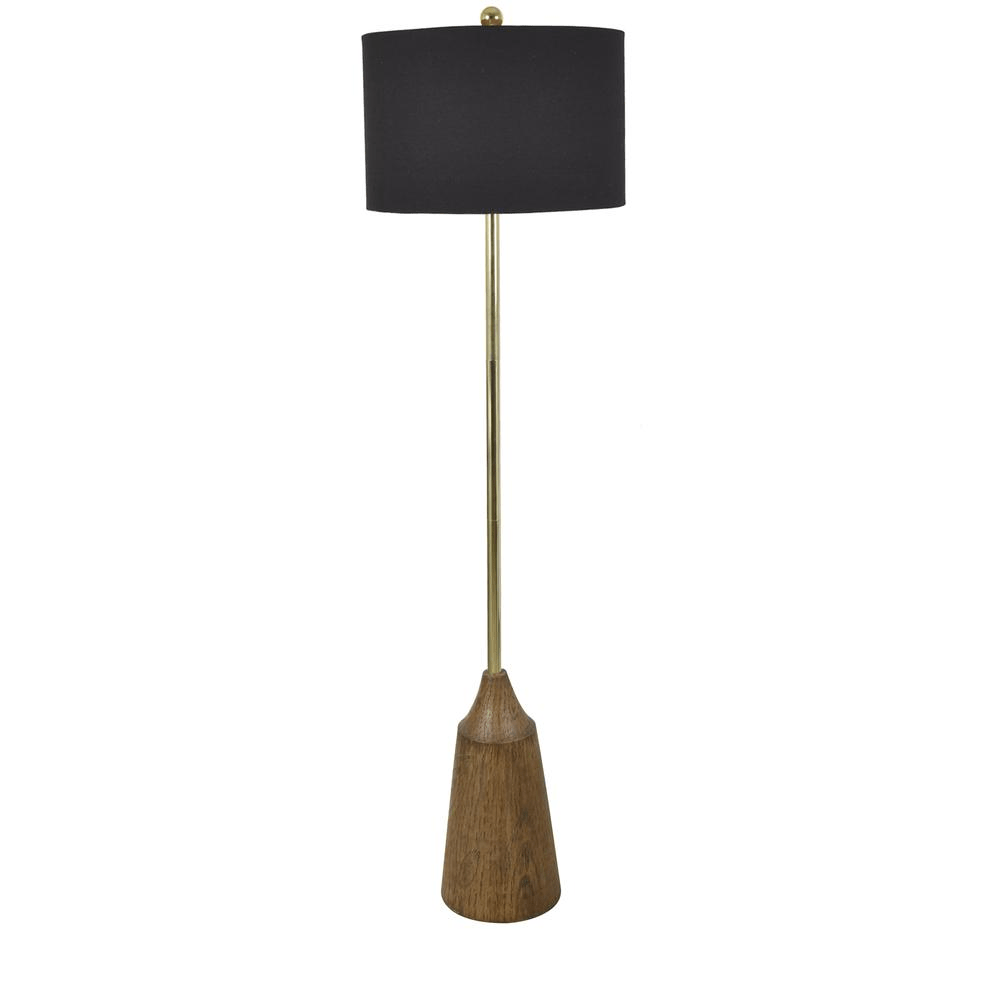 McKinney Black and Wood Floor Lamp - Mervyns