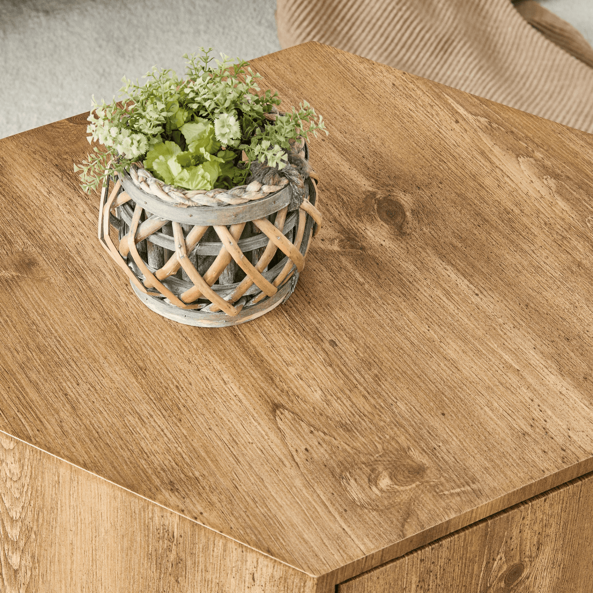 MDF material hexagonal coffee table with drawers.Made of high-quality materials,Adopting a unique hexagonal design,simple and elegant without losing personality. - Mervyns