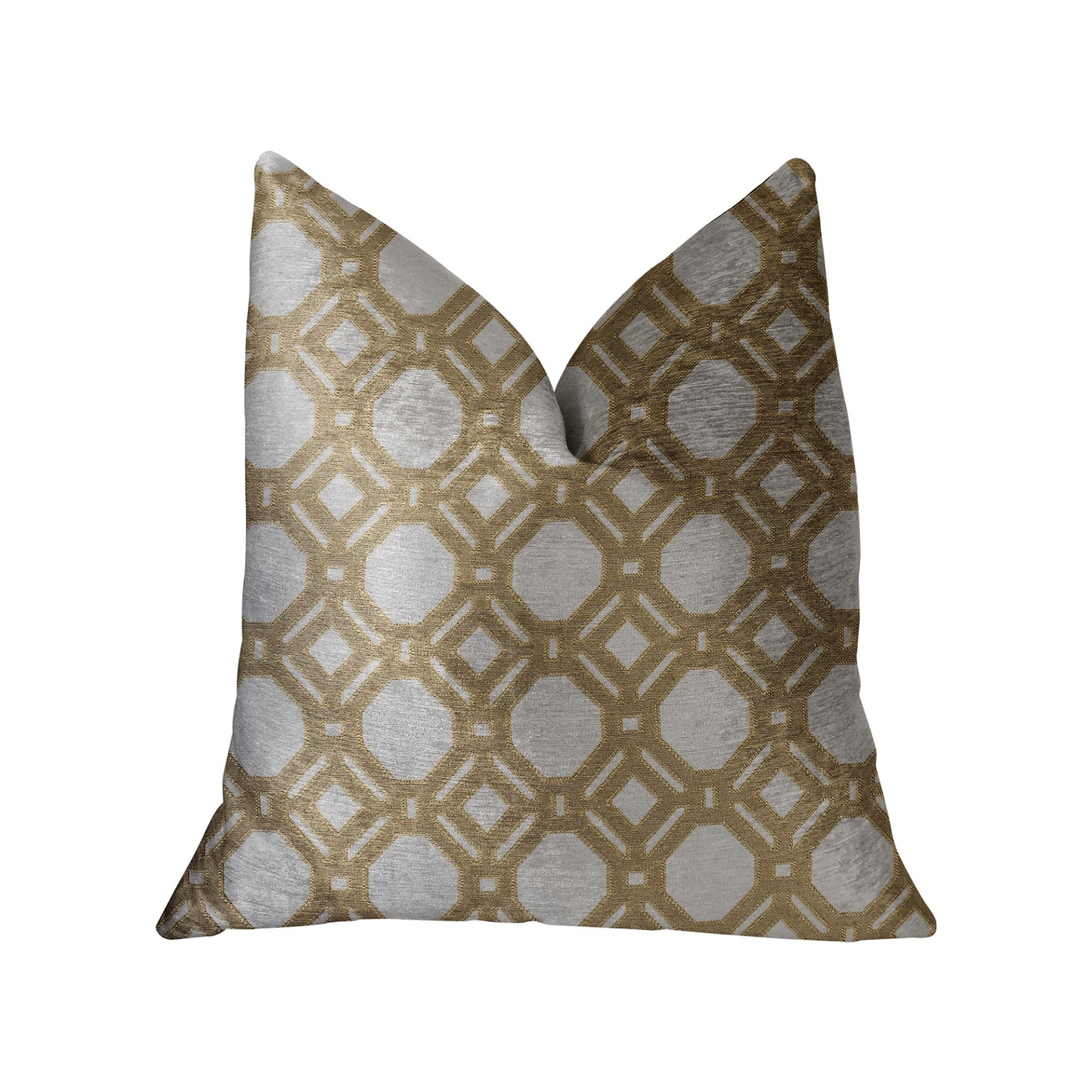 Medallion Eclipse Beige and Gray Luxury Throw Pillow - Mervyns