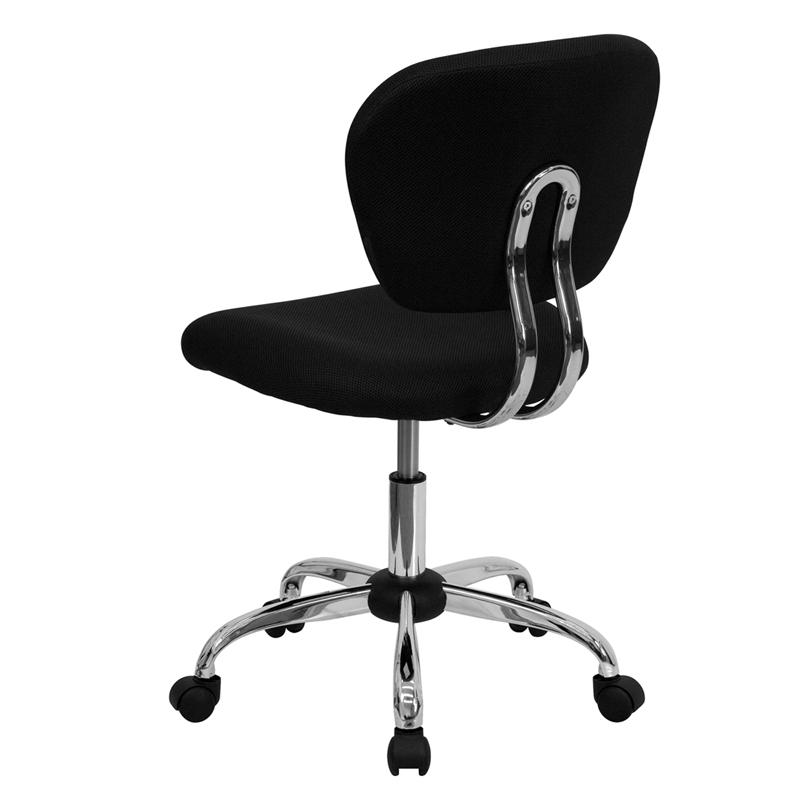 Mid - Back Black Mesh Padded Swivel Task Office Chair with Chrome Base - Mervyns