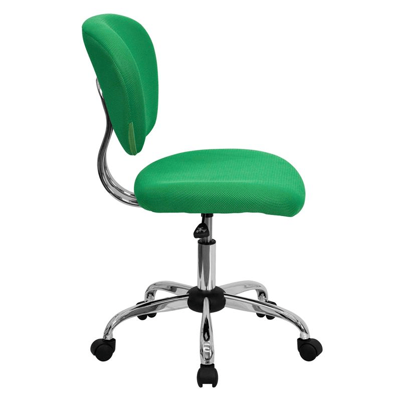 Mid - Back Bright Green Mesh Padded Swivel Task Office Chair with Chrome Base - Mervyns