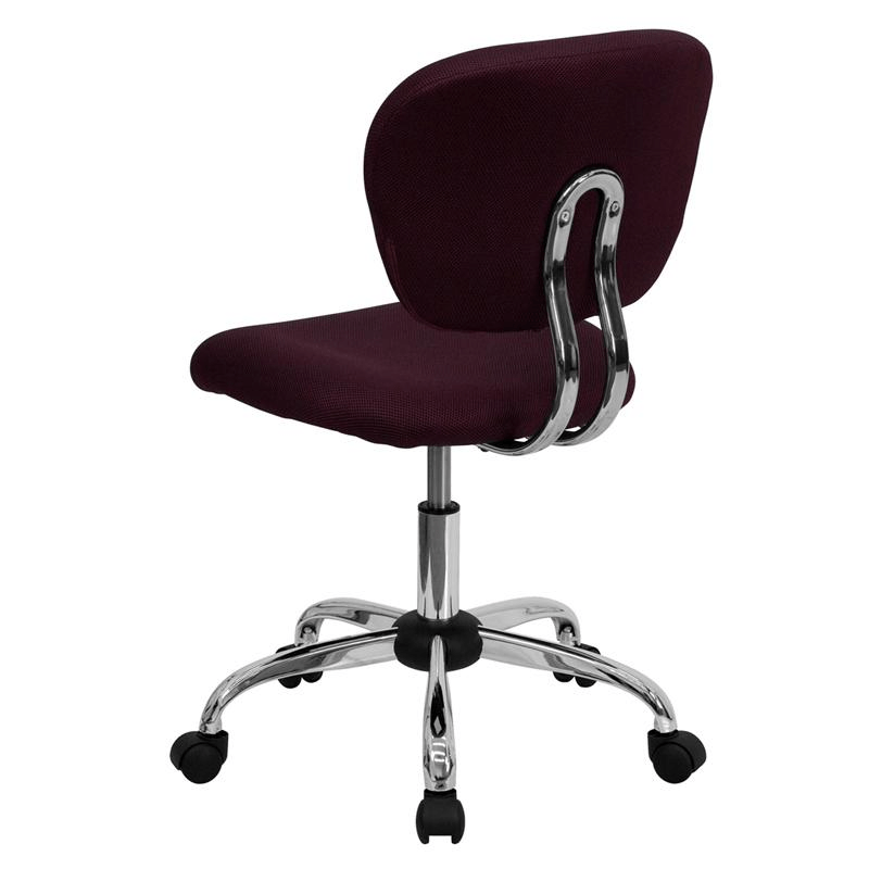 Mid - Back Burgundy Mesh Padded Swivel Task Office Chair with Chrome Base - Mervyns