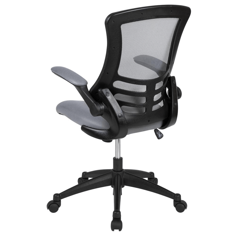 Mid - Back Dark Gray Mesh Swivel Ergonomic Task Office Chair with Flip - Up Arms - Mervyns