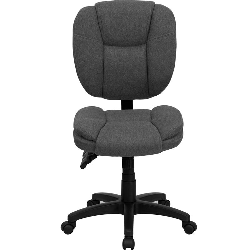 Mid - Back Gray Fabric Multifunction Swivel Ergonomic Task Office Chair with Pillow Top Cushioning - Mervyns