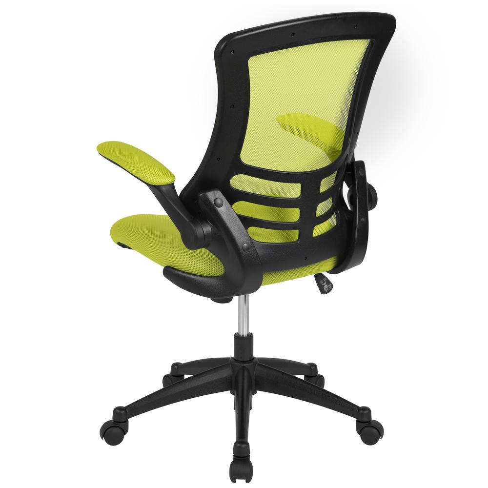 Mid - Back Green Mesh Swivel Ergonomic Task Office Chair with Flip - Up Arms - Mervyns