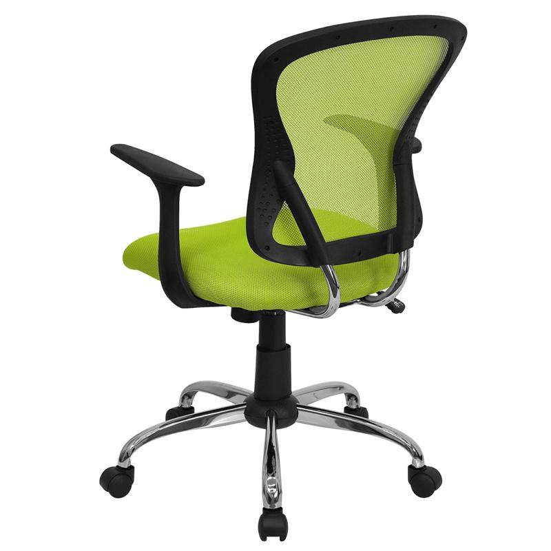 Mid - Back Green Mesh Swivel Task Office Chair with Chrome Base and Arms - Mervyns