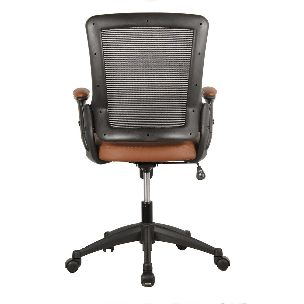 Mid - Back Mesh Task Office Chair with Height Adjustable Arms. Color: Brown - Mervyns