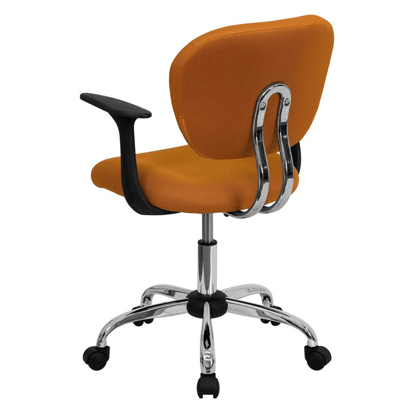 Mid - Back Orange Mesh Padded Swivel Task Office Chair with Chrome Base and Arms - Mervyns